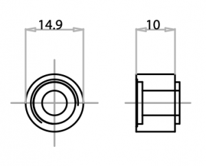 Kunststof opvulbusje rond stapelbaar 10 mm