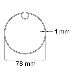 Buis staal 78x1,0mm met ronde doekkamer
