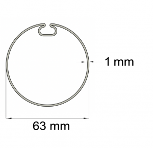 Buis staal 63x1,0mm met platte doekkamer
