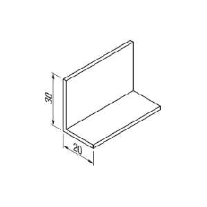 Hoeklijn 20x30x2