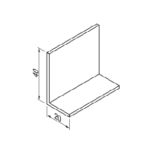 Hoeklijn 20x40x2