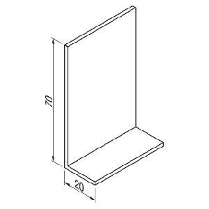 Hoeklijn 20x70x2