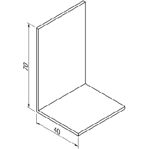 Hoeklijn 40x70x2