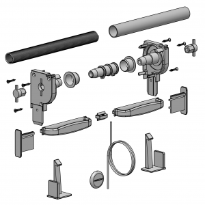 Componenten set met korte veer, Wit