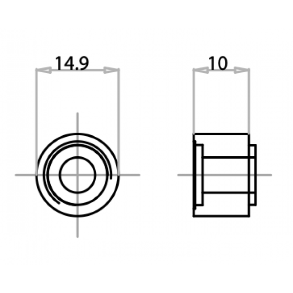 Kunststof opvulbusje rond stapelbaar 10 mm